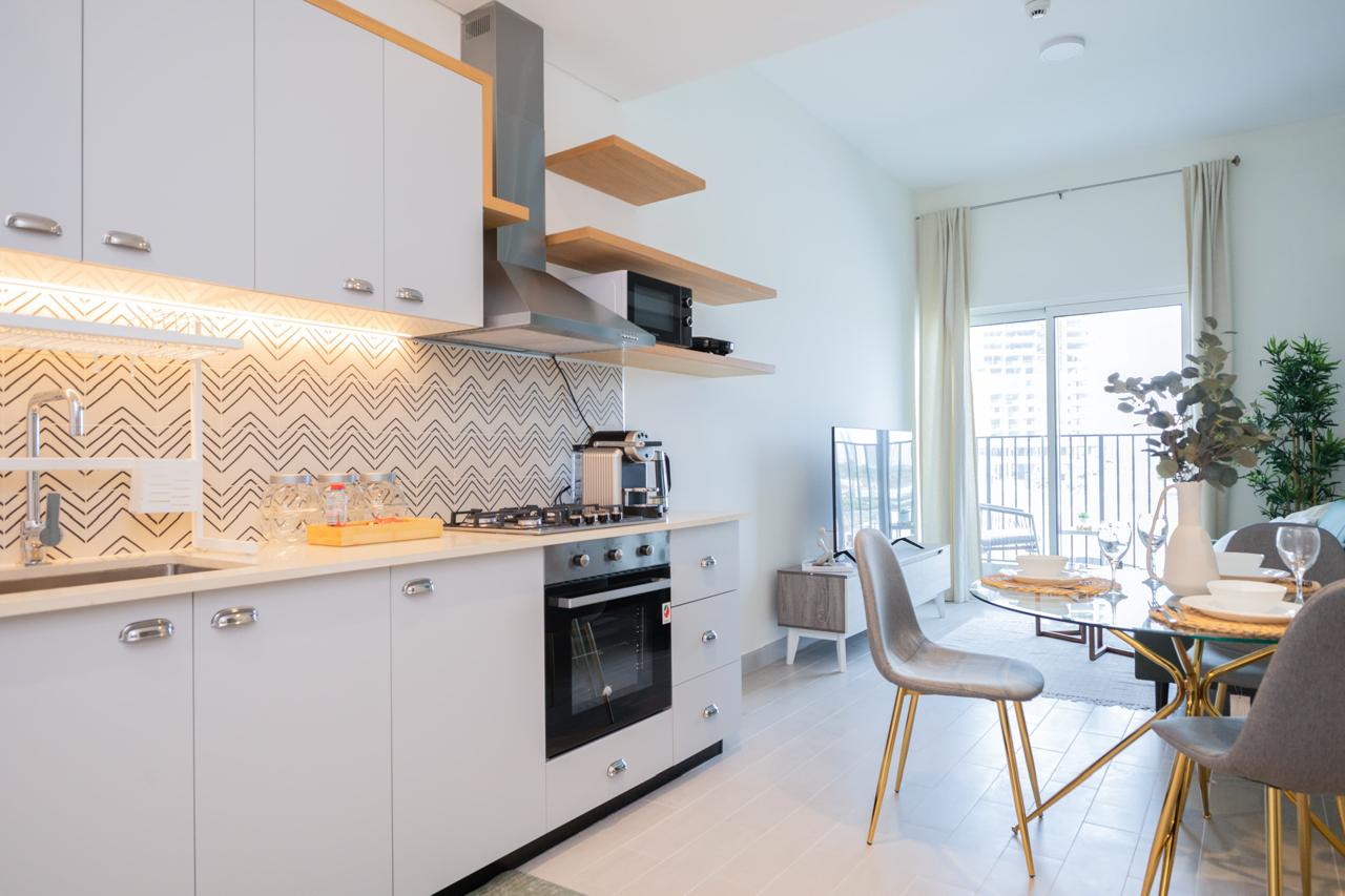 Fully Furnished 1BR | Rented | Golfville Dubai Hills
